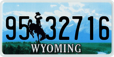 WY license plate 9532716