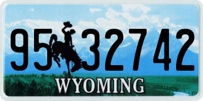 WY license plate 9532742