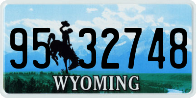 WY license plate 9532748