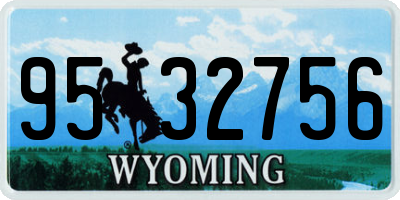 WY license plate 9532756