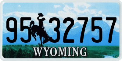 WY license plate 9532757