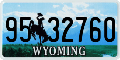 WY license plate 9532760