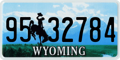 WY license plate 9532784