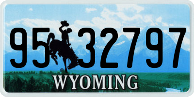 WY license plate 9532797