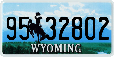 WY license plate 9532802