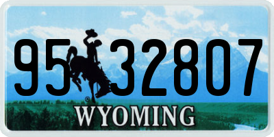 WY license plate 9532807