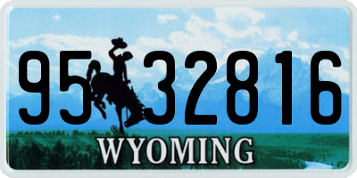 WY license plate 9532816
