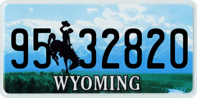 WY license plate 9532820