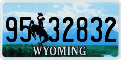 WY license plate 9532832