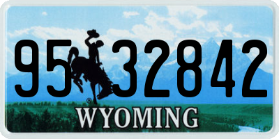 WY license plate 9532842