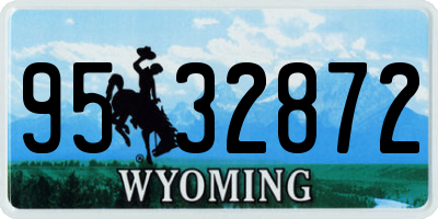 WY license plate 9532872