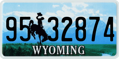 WY license plate 9532874