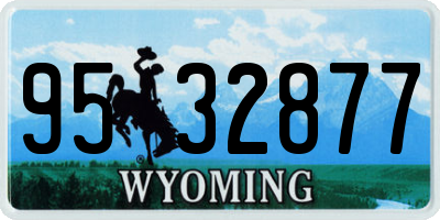 WY license plate 9532877