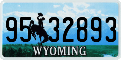 WY license plate 9532893