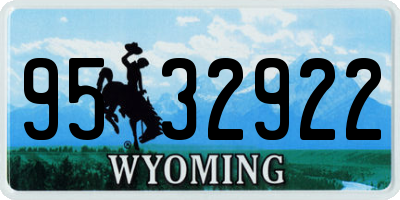 WY license plate 9532922