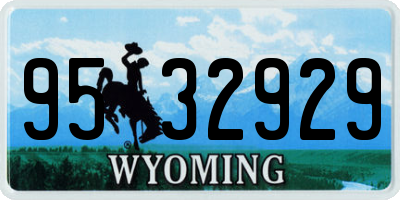 WY license plate 9532929