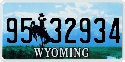 WY license plate 9532934