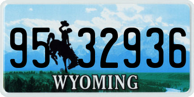 WY license plate 9532936