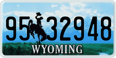 WY license plate 9532948