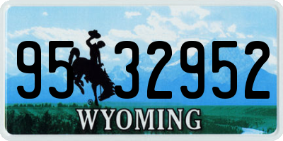 WY license plate 9532952