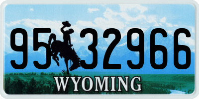 WY license plate 9532966