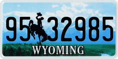 WY license plate 9532985