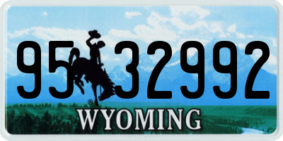 WY license plate 9532992