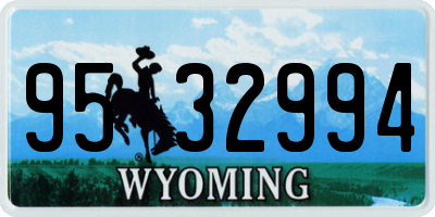 WY license plate 9532994