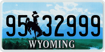WY license plate 9532999