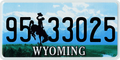 WY license plate 9533025