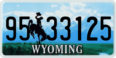 WY license plate 9533125