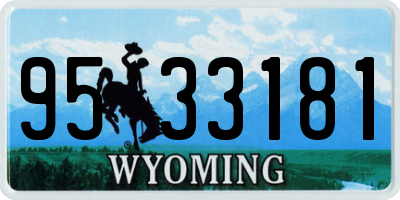 WY license plate 9533181