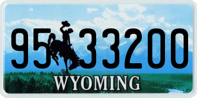 WY license plate 9533200