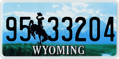 WY license plate 9533204