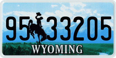WY license plate 9533205