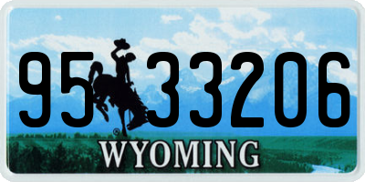 WY license plate 9533206