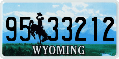WY license plate 9533212