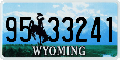 WY license plate 9533241