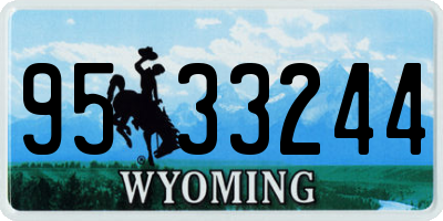 WY license plate 9533244