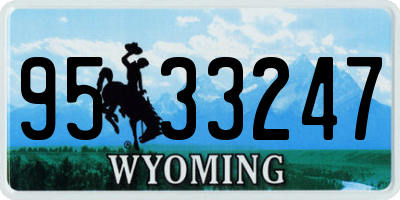 WY license plate 9533247