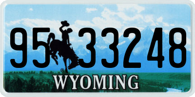 WY license plate 9533248