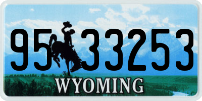 WY license plate 9533253