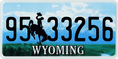 WY license plate 9533256