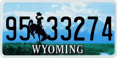 WY license plate 9533274