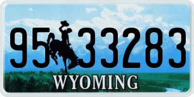 WY license plate 9533283