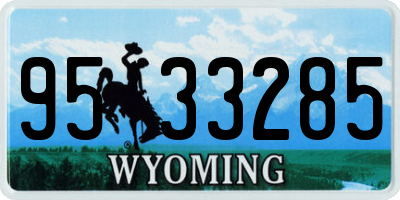 WY license plate 9533285