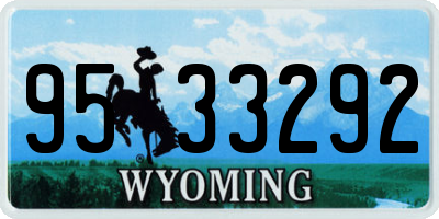 WY license plate 9533292