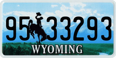 WY license plate 9533293