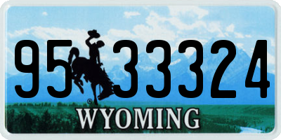 WY license plate 9533324