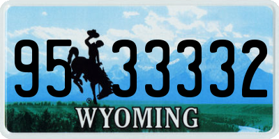 WY license plate 9533332